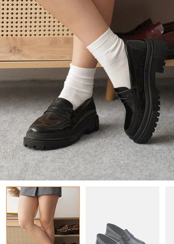 Siyah Rugan Platform Topuklu Kadın Loafer - Görsel 6