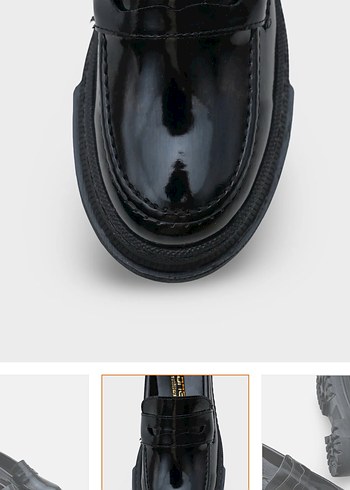 Siyah Rugan Platform Topuklu Kadın Loafer - Görsel 4