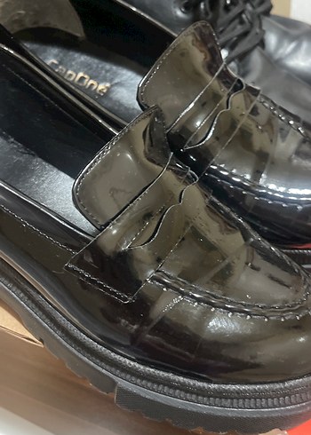 Siyah Rugan Platform Topuklu Kadın Loafer - Görsel 2