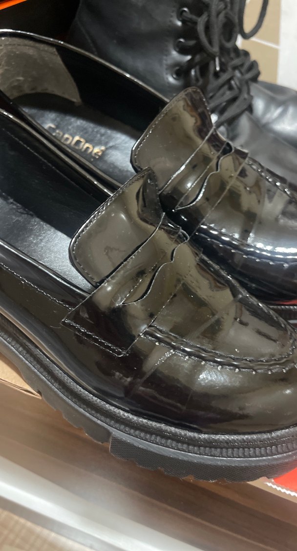 Siyah Rugan Platform Topuklu Kadın Loafer - Görsel 2