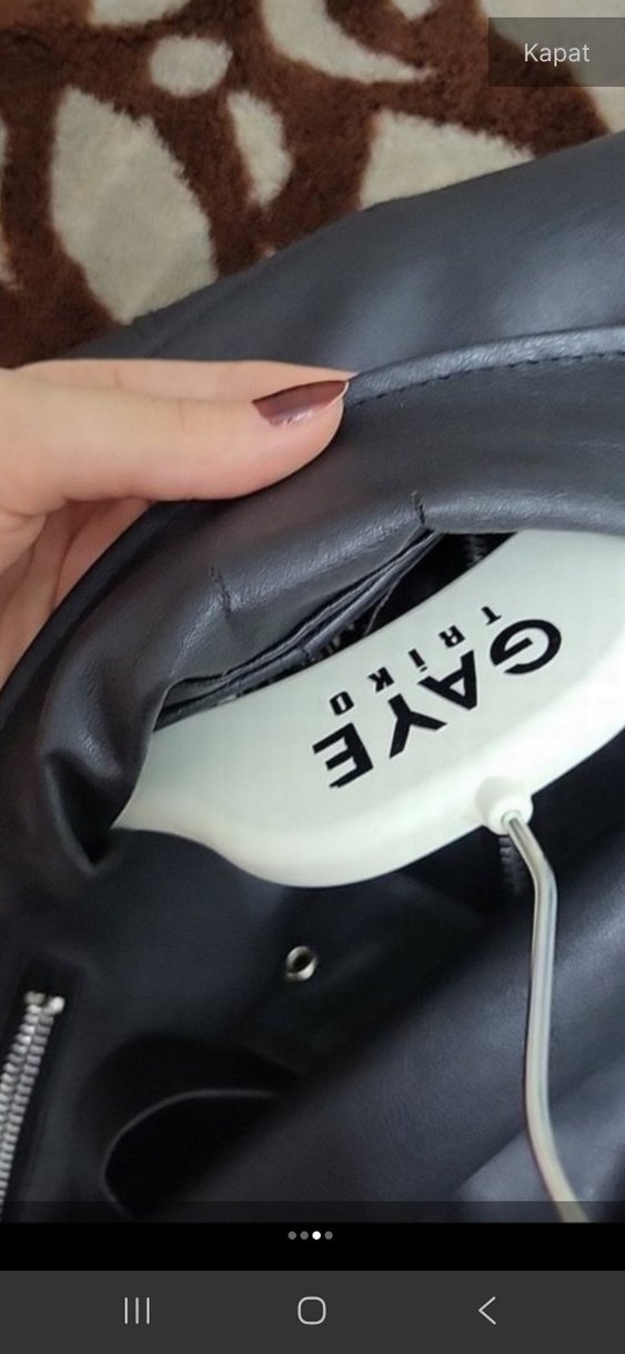 Siyah Kemerli Deri Biker Ceket - Görsel 3