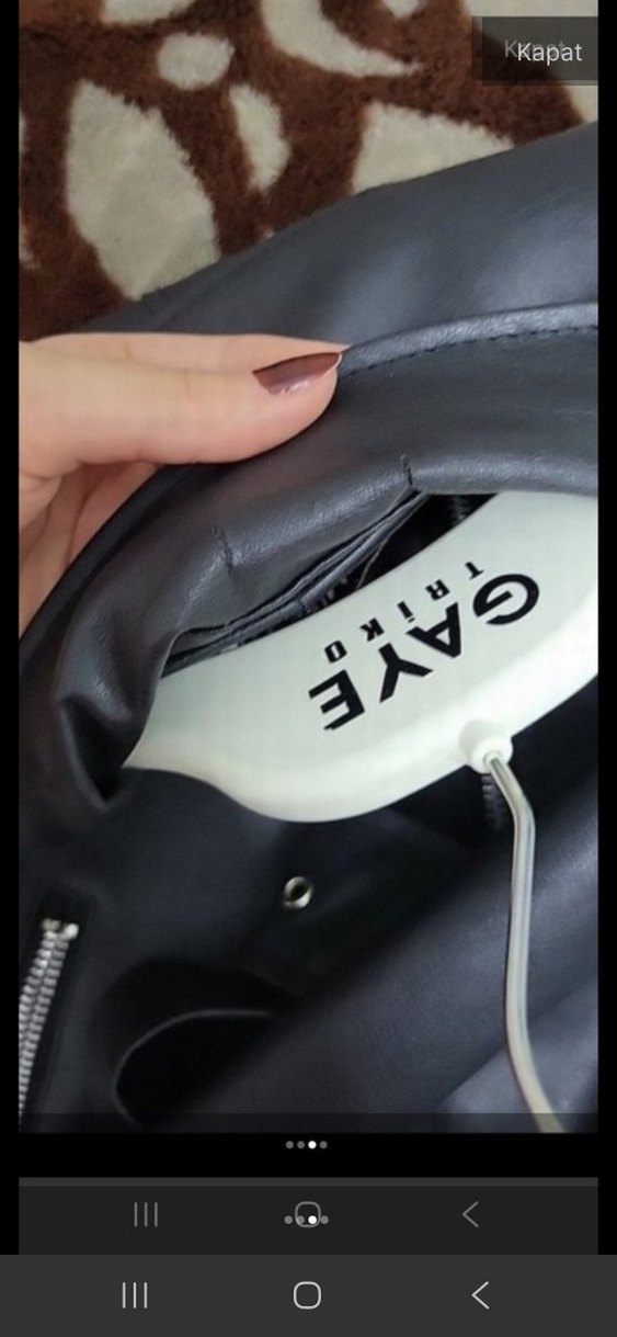 Kadın Siyah Mini Deri Biker Ceket - Görsel 2