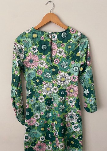 LCW Çiçek Desenli bisiklet Yaka Mini Bohem Elbise - Görsel 4