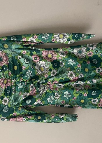 LCW Çiçek Desenli bisiklet Yaka Mini Bohem Elbise - Görsel 2