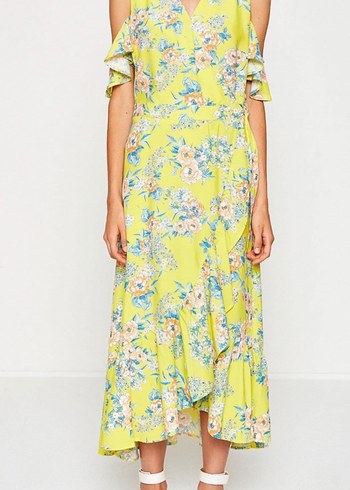 Koton Sarı Fırfırlı Uzun Bohem Elbise - Görsel 2