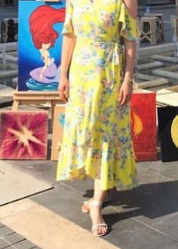 Koton Sarı Fırfırlı Uzun Bohem Elbise - Görsel 3