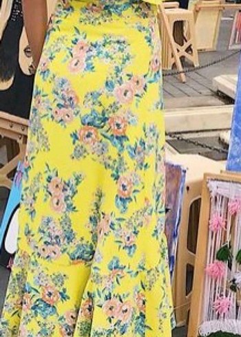 Koton Sarı Fırfırlı Uzun Bohem Elbise - Görsel 4