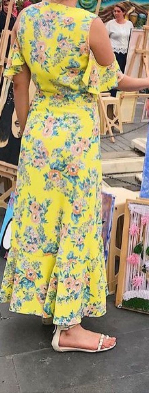 Koton Sarı Fırfırlı Uzun Bohem Elbise - Görsel 4