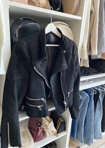 Zara Siyah süet Biker Ceket - Görsel 2