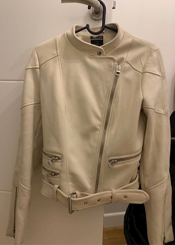 Zara Bej Kadın süet Kemerli mont - Görsel 5