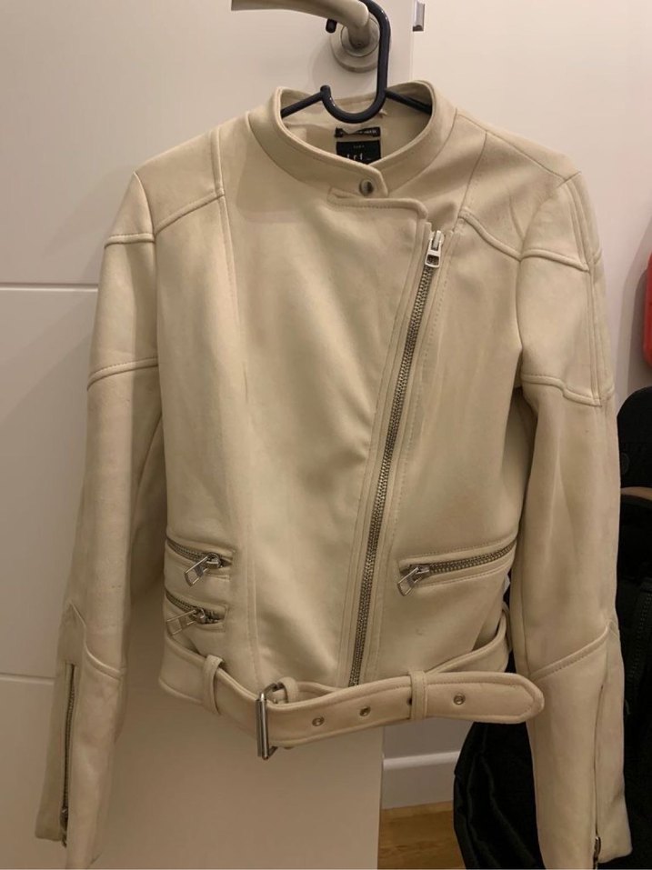 Zara Bej Kadın süet Kemerli mont - Görsel 5