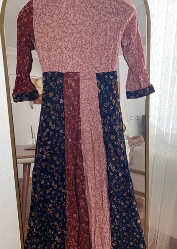 ZaraÇiçek Desenli Uzun Bohem Elbise - Görsel 5