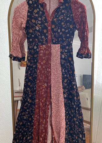 ZaraÇiçek Desenli Uzun Bohem Elbise - Görsel 2