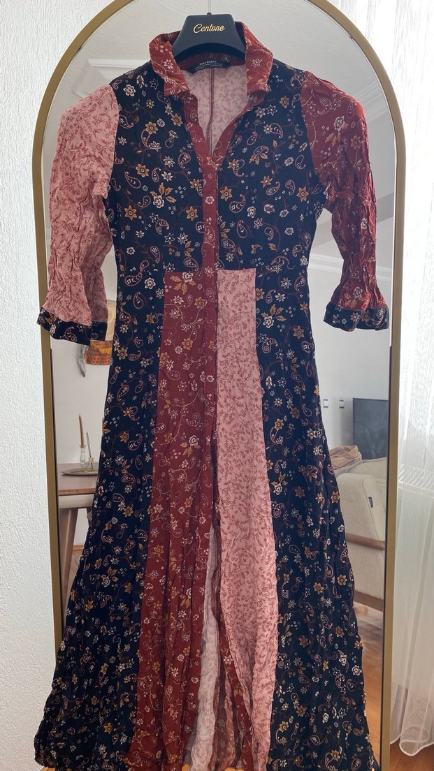 ZaraÇiçek Desenli Uzun Bohem Elbise - Görsel 2