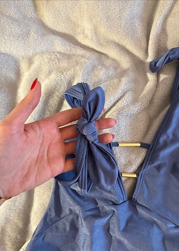 Mavi Strappy Kadın Mayo - Görsel 4