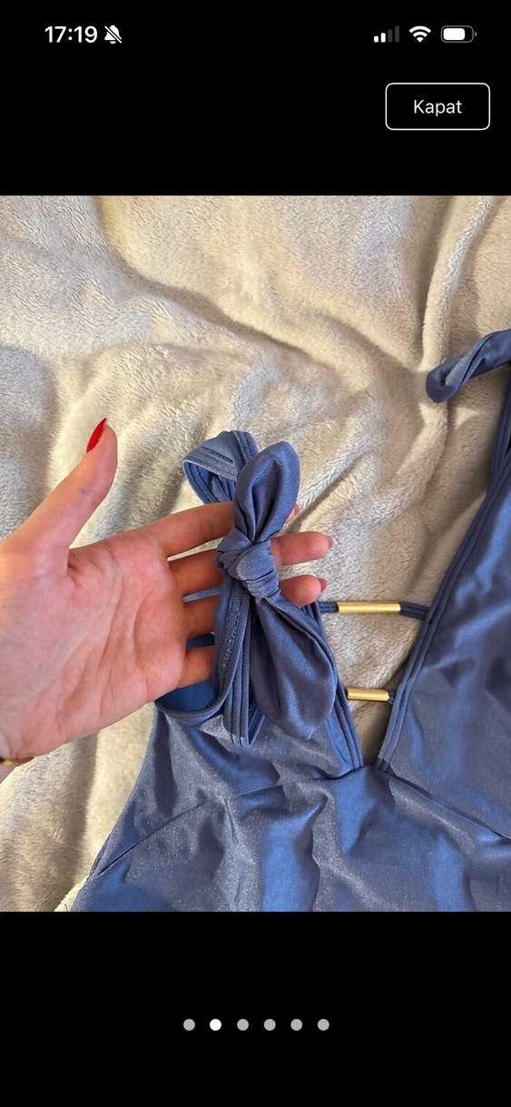 Mavi Strappy Kadın Mayo - Görsel 4