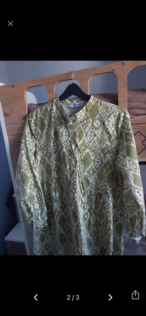 Defacto Kadın Desenli Uzun Kollu Maxi Elbise - Görsel 2