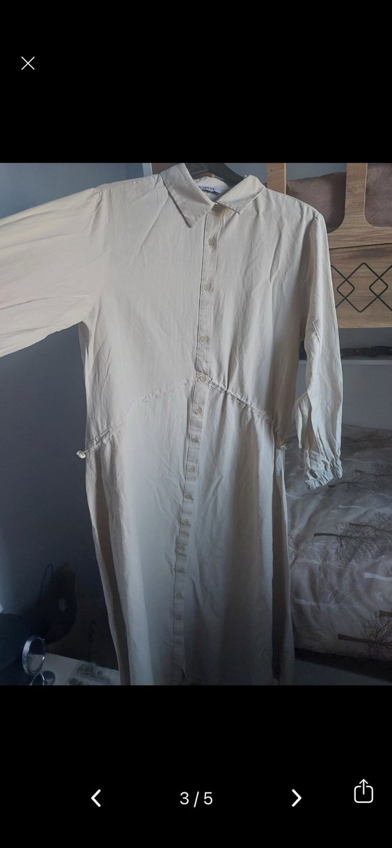 Defacto Kadın Bej Uzun Kollu Maxi Elbise - Görsel 2