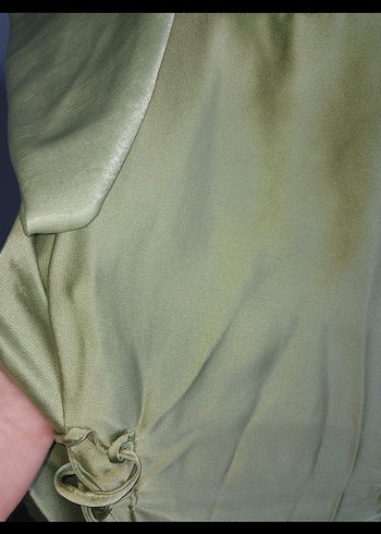 Haki Kadın Uzun Drapeli Elbise - Görsel 4