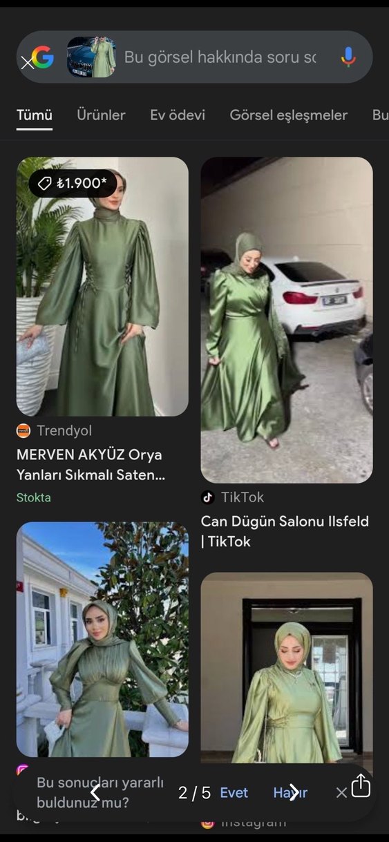 Haki Kadın Uzun Drapeli Elbise - Görsel 2