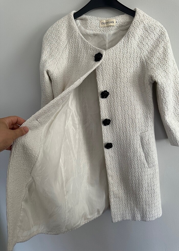 Truvakar kol kırık beyaz ceket - Görsel 3