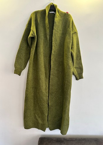 Yeşil Yünlü Örgü Kadın Hırka - Görsel 3