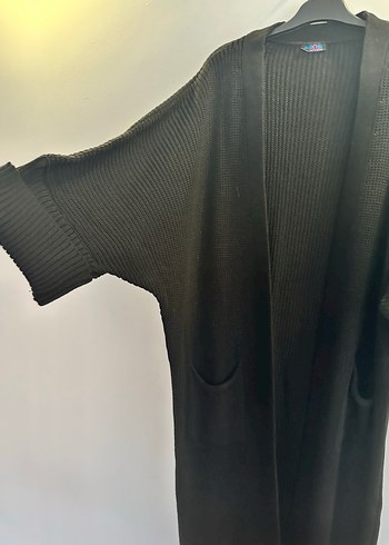 Siyah Uzun Triko Kadın Hırka - Görsel 2