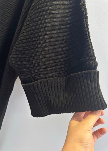 Siyah Uzun Triko Kadın Hırka - Görsel 3