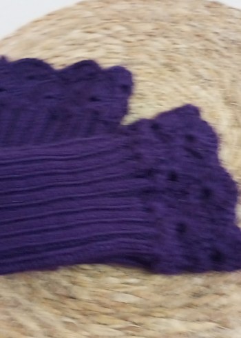 Mor Örgü Bohem Kadın Eldiveni - Görsel 2