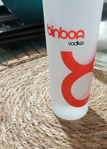 Mat camda kırmızı baskılı shot bardağı. binboğa vodka. - Görsel 2