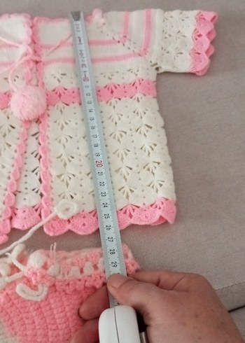 Vintage Nakışlı Pembe Kız Hırkası - Görsel 4