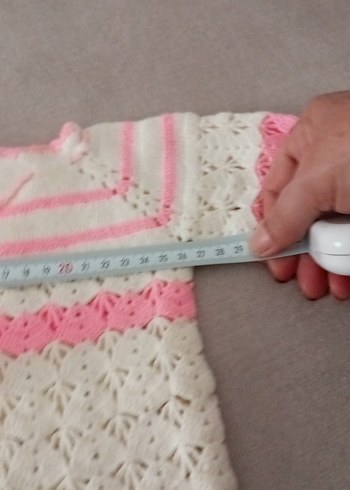 Vintage Nakışlı Pembe Kız Hırkası - Görsel 5