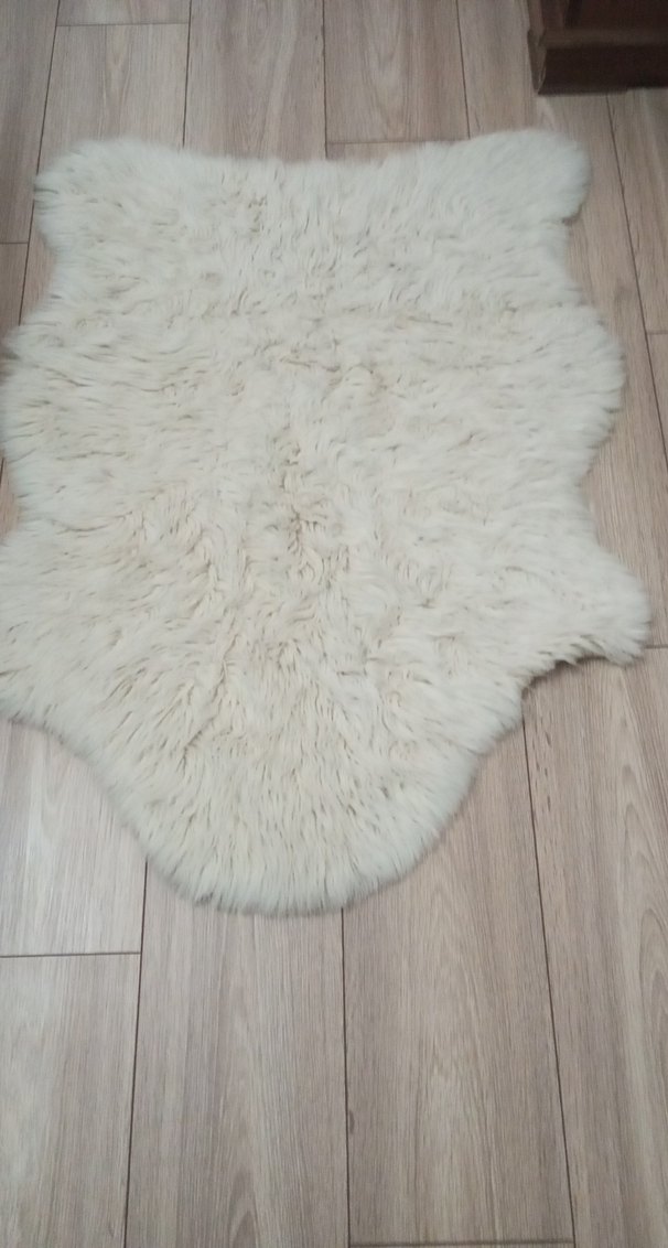 Beyaz Bohem Tarzı Peluş Halı - Görsel 4