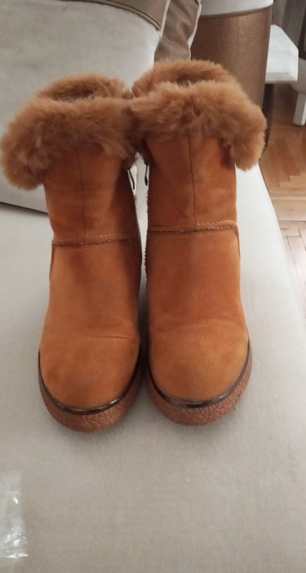 Bej Süet Kürk Detaylı Kadın Dolgu Topuk Bot - Görsel 2