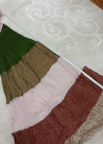 Bohem Çok Renkli Şile bezi elbise astarlı . - Görsel 6