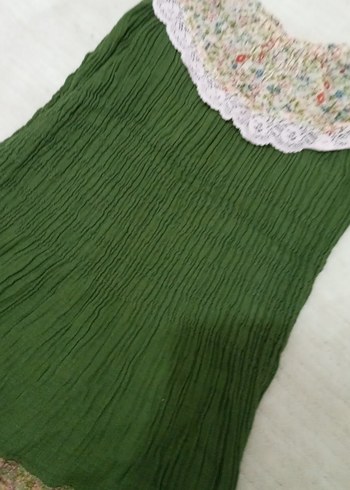 Bohem Çok Renkli Şile bezi elbise astarlı . - Görsel 4