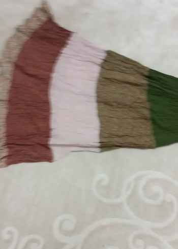 Bohem Çok Renkli Şile bezi elbise astarlı . - Görsel 5