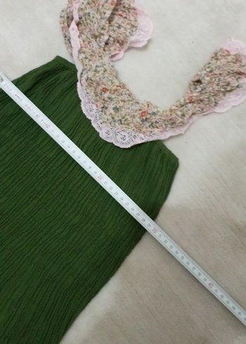 Bohem Çok Renkli Şile bezi elbise astarlı . - Görsel 9