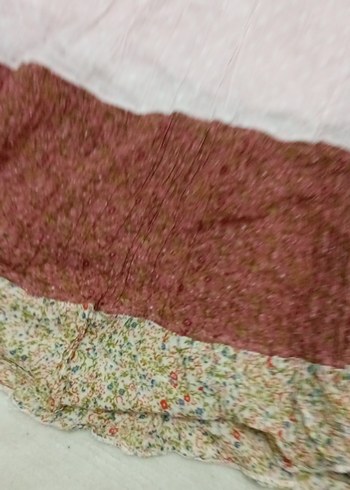 Bohem Çok Renkli Şile bezi elbise astarlı . - Görsel 2