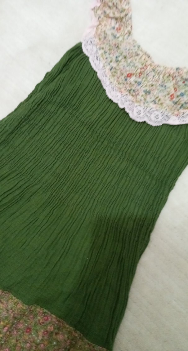 Bohem Çok Renkli Şile bezi elbise astarlı . - Görsel 4