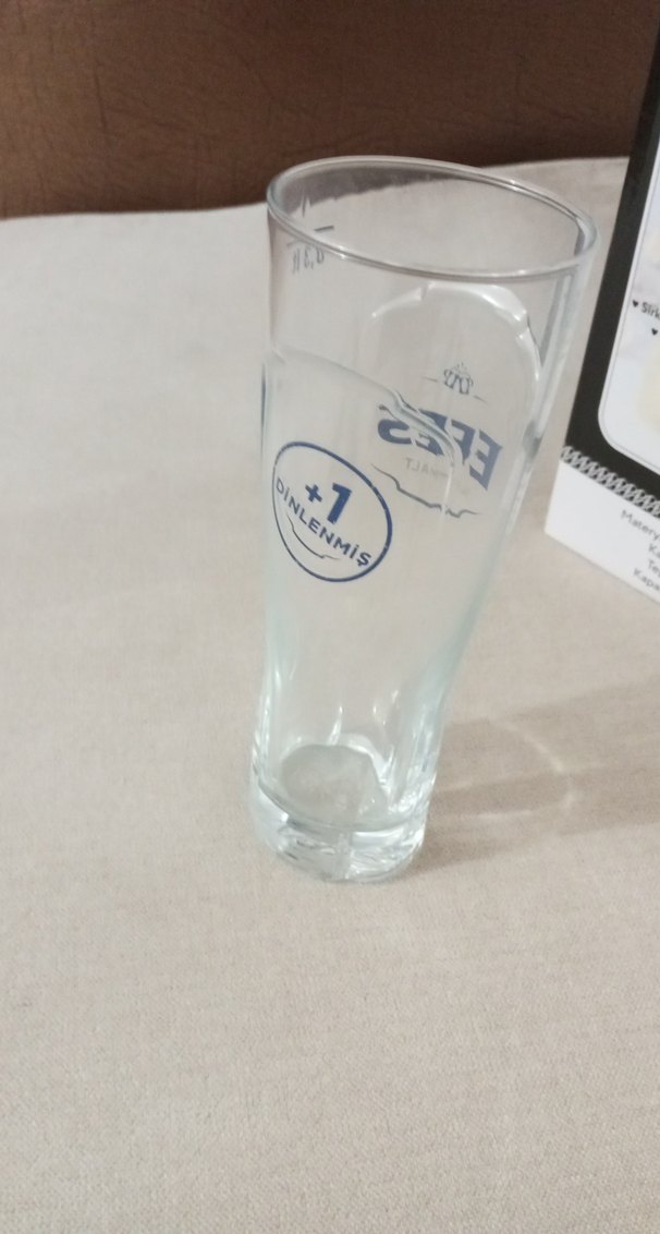 EFES Baskılı Parlak Beyaz Cam Bardak 6 adet. - Görsel 2