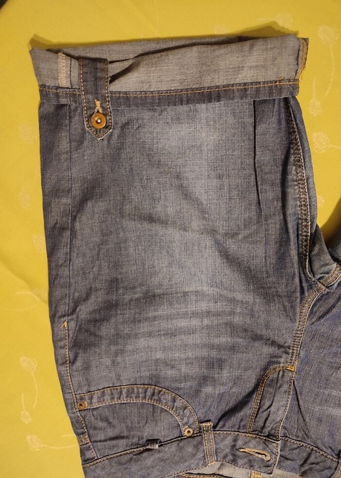 Koyu Mavi Kıvrlabilir Kot Şort - Görsel 4