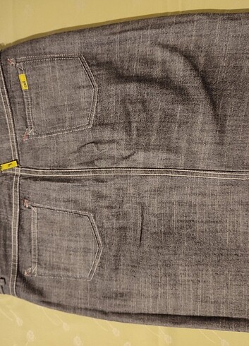 İki Taraflı Giyilebilen Koyu-Açık Gri Kot Etek - Görsel 7