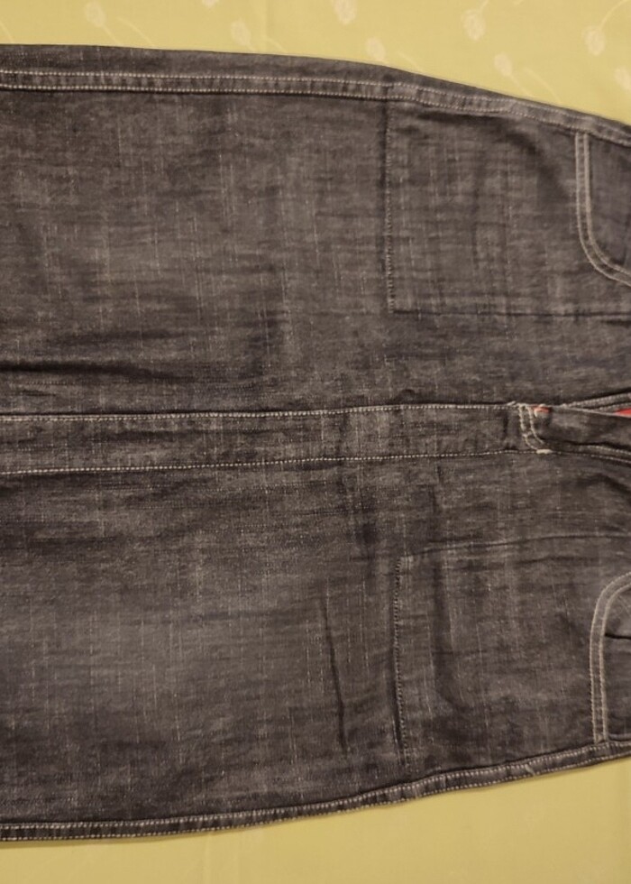 İki Taraflı Giyilebilen Koyu-Açık Gri Kot Etek - Görsel 4