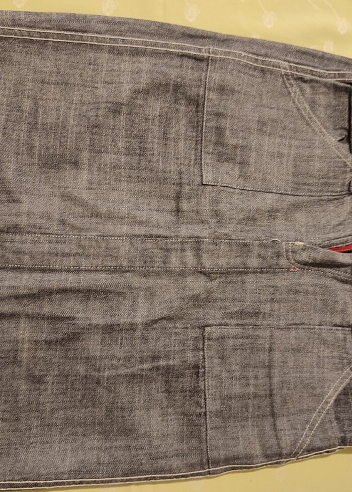 İki Taraflı Giyilebilen Koyu-Açık Gri Kot Etek - Görsel 5