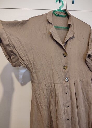 Diz Altı Yakalı Gömlek Elbise - Görsel 6