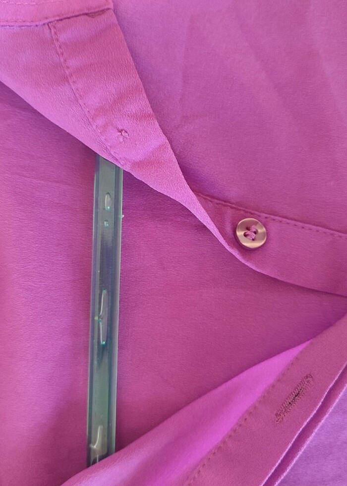 Kolsuz Şık Yakalı Pembe / Fuşya Bluz - Görsel 2