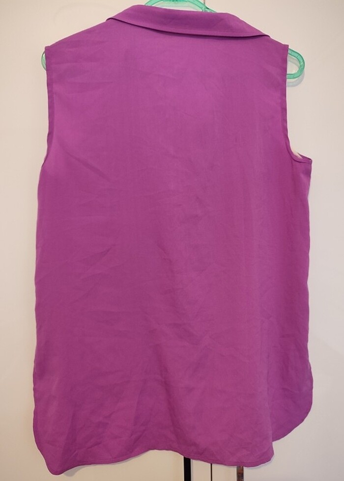 Kolsuz Şık Yakalı Pembe / Fuşya Bluz - Görsel 3