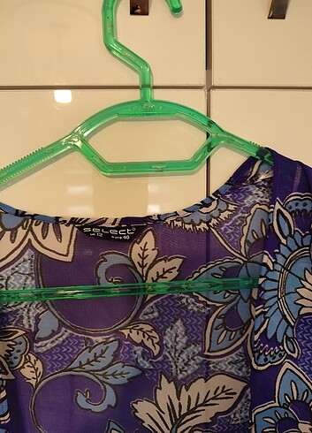 Çiçekli Mor Şık Tül Kimono  - Görsel 5