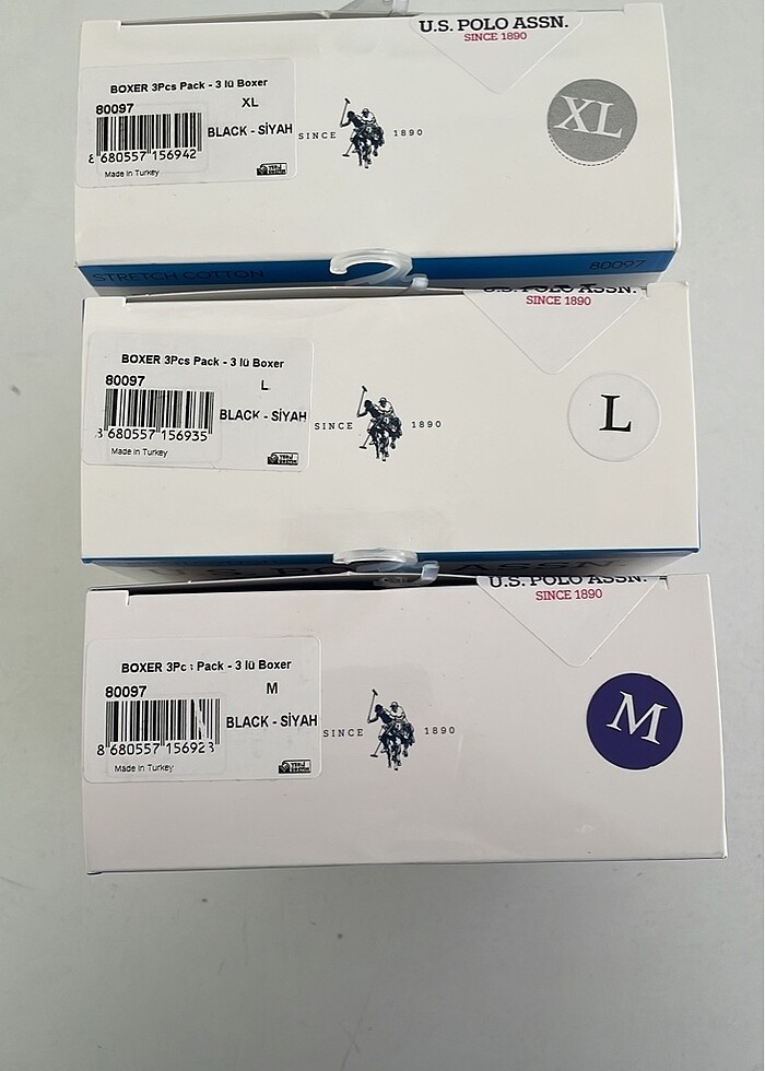 U.S. Polo Assn. Erkek Siyah 3 Lü Boxer - Görsel 2